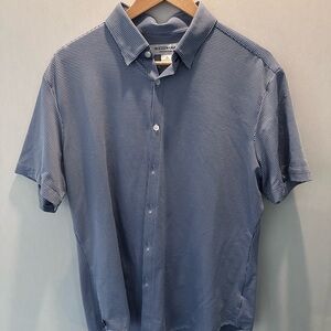 Misses & Main - Short Sleeve Blue Check Shirt - Size L
